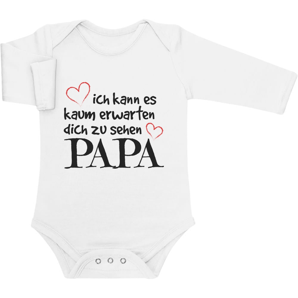 Ich Kann Es Kaum Erwarten Dich Zu Sehen Papa Baby Langarm Body