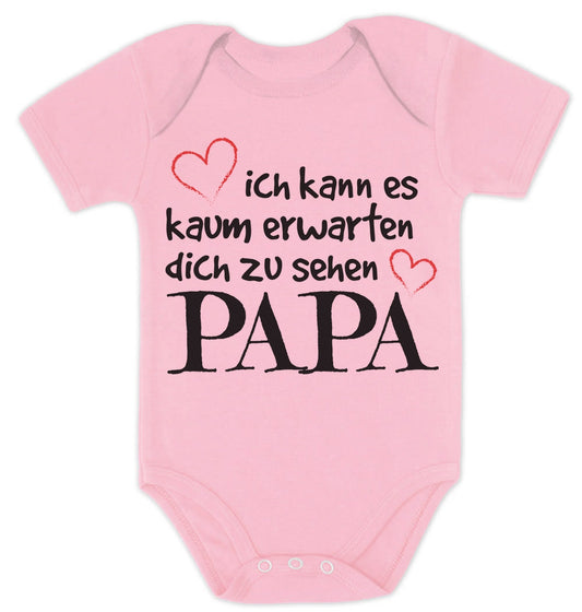 Ich Kann Es Kaum Erwarten Dich Zu Sehen Papa Baby Body Kurzarm-Body