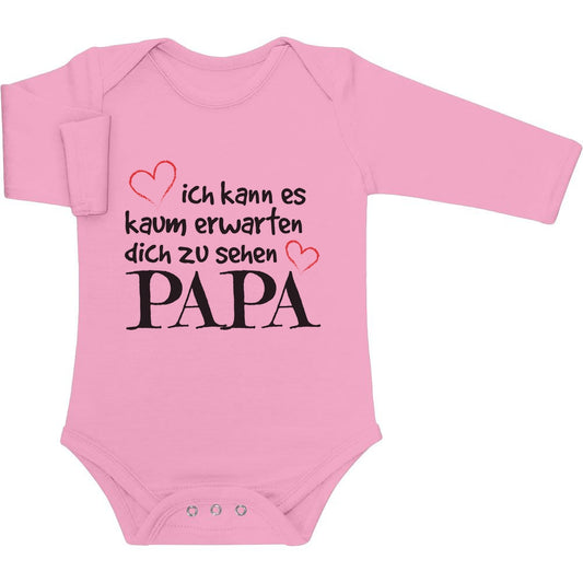 Ich Kann Es Kaum Erwarten Dich Zu Sehen Papa Baby Langarm Body