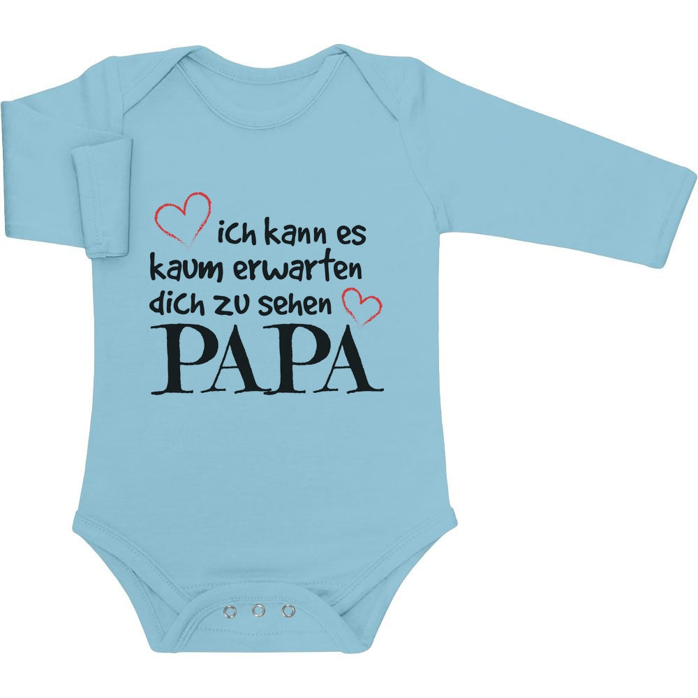 Ich Kann Es Kaum Erwarten Dich Zu Sehen Papa Baby Langarm Body