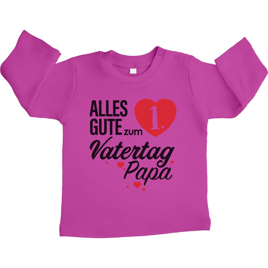 Vatertagsgeschenk Alles Gute zum 1. Vatertag Papa Unisex Baby Langarmshirt Gr. 66-93