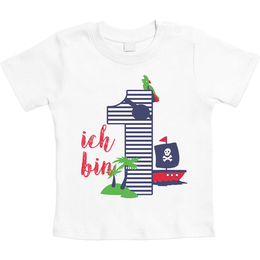 Shirtgeil 1 Jahr Geburtstag Piraten Geschenk Unisex Baby T-Shirt Gr. 66-93