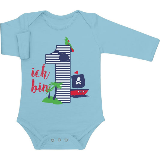 Ich bin 1 Jahr Piraten Geburtstag Geschenk Baby Langarm Body