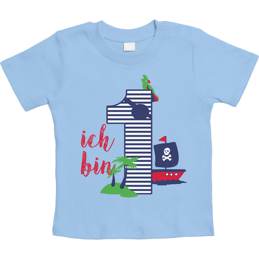 Shirtgeil 1 Jahr Geburtstag Piraten Geschenk Unisex Baby T-Shirt Gr. 66-93